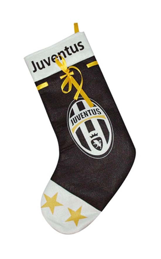 GIEMME MARCELLO55 Kit Juventus:Puntale Stella con Logo Juve con Festone E Scatola Bianco Nera Offerta Natale Calza della BEFANA Bianco Nera con Logo Juve 