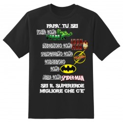 T-Shirt Nera Supereroi